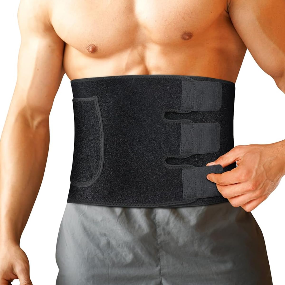 Proberos Fitness Compression Waist Band Latex-free Neoprene Waist Trimmer Unisex Adjustable Waist Support Wrap with Phone Pocket Waist Trainer for Running, Weightlifting, Lumbar Support Proberos Fitness Compression Waist Band Latex-free Neoprene Waist Trimmer Unisex Adjustable Waist Support Wrap with Phone Pocket Waist Trainer for Running, Weightlifting, Lumbar Support